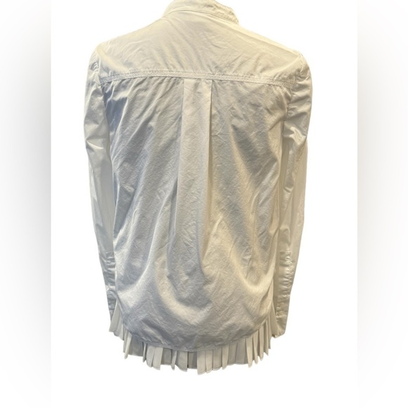 JASON WU GREY Long-Sleeve 2-in-1 Combo Poplin Top w/ Pleated Hem, Women's Size 6 - Picture 4 of 12